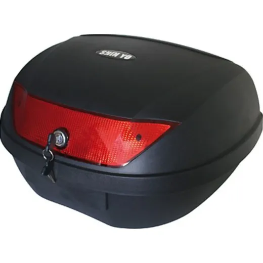 SHIN YO Top Case NAPOLI, schwarz, 48 Liter mit Montageplatte, Stauraum für 2 Helme