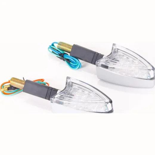 LED Indicator E-Marked alu look pair 40mm stand