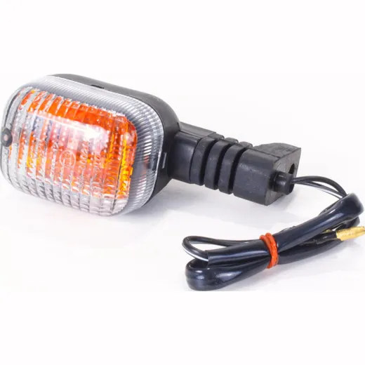 SHIN YO Indicator DUC STYLE, black, smoke lens, for front left or rear right side, 6 mm fixing hole, E-mark.