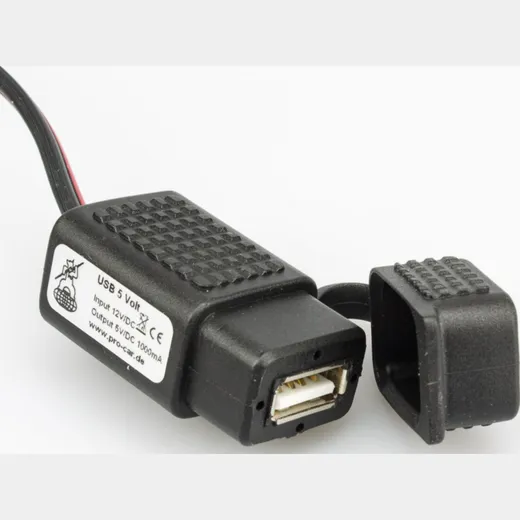 Ladegerät Mobile USB-Steckdose mit Spannungswandler 12V= / 5V=, 1000mA
