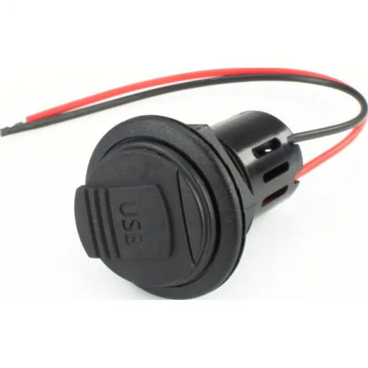 Ladegerät USB Doppeleinbausteckdose mit Abdeckung 12 V=/5V=,2x2500 mA - mit Montageplatte