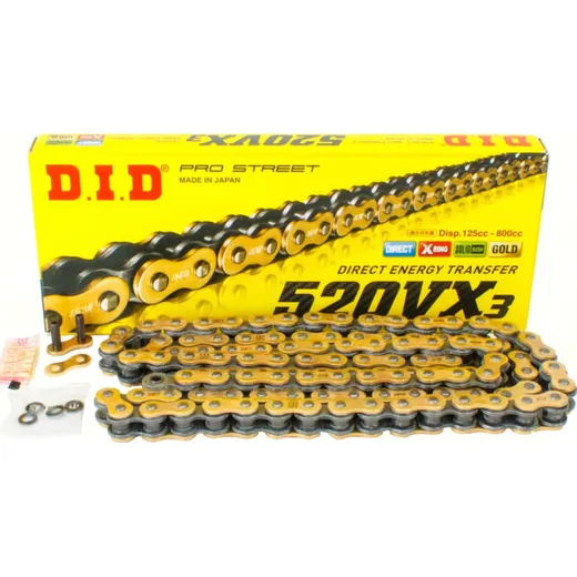 chain X-ring VX3, 520, 114 G&B with rivet lock / usable up to 96kW (130HP) / up to 750cc