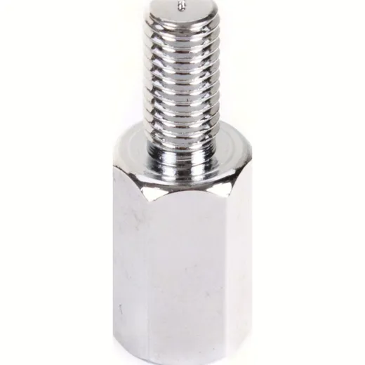 Adapter 8 mm outer thread left turning/ 8 mm inner thread(mirror) left turning thread - chrome