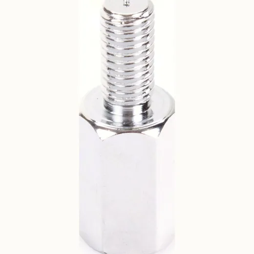Adapter 8 mm outer thread right turning/ 8 mm inner thread(mirror) right turning thread - chrome