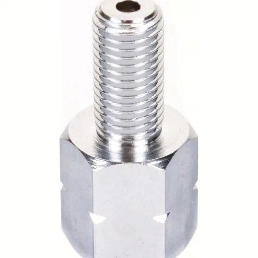 Mirror adapter chrome 10mm right thread out - 10mm left thread inside