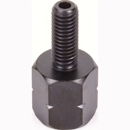 Mirror adapter black 8 mm right thread out - 10mm left thread inside