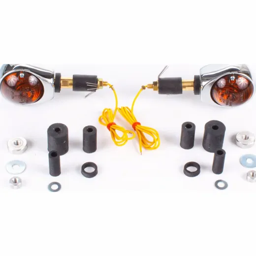 SHIN YO handlebar indicator Ochsenauge chrome with toned glas e-marked set for 22mm u. 1" Lenker