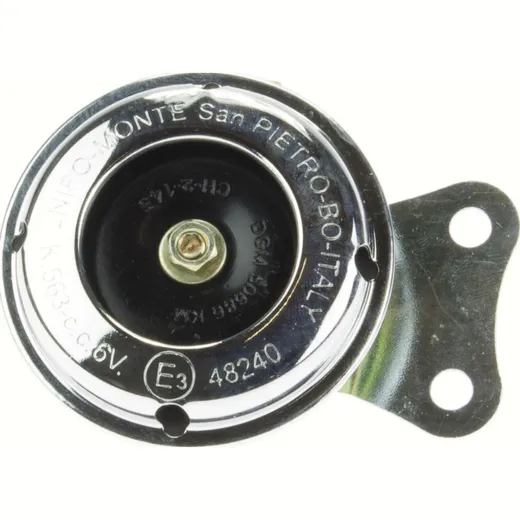 Horn 6V chrome/black diameter 65mm