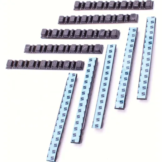 Sticking weights 7 x 5g und 6 x 2,5g BLACK (10 bar set)