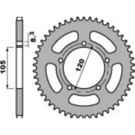 PBR steel sprocket 3565M, -420, 53 teeth