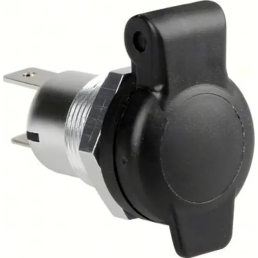 Flush mount, built-in aluminium DIN socket, 12/24V