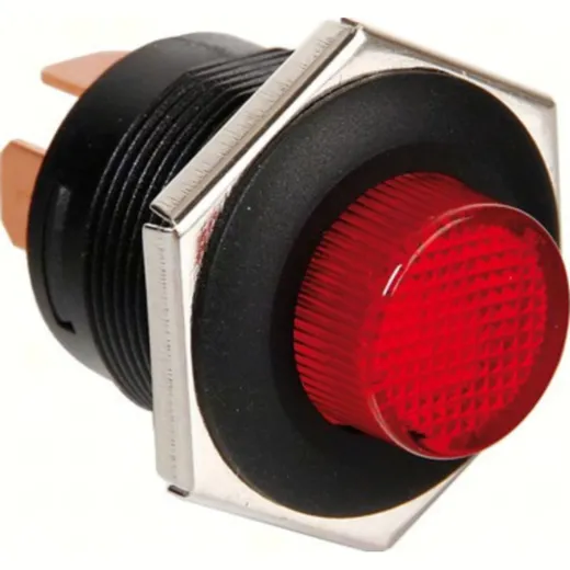 Tastschalter mit LED rot - 12/24V