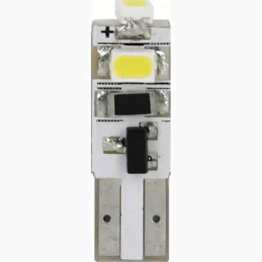 12V Hyper-Led 3 - 3 SMD x 1 chip - (T5) - W2x4,6d - 2 pcs - D/Blister - White - Double polarity
