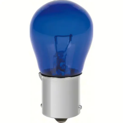 12V Blue Dyed Glass, single filament lamp - (P21W) - 21W - BA15s - 2 pcs - D/Blister