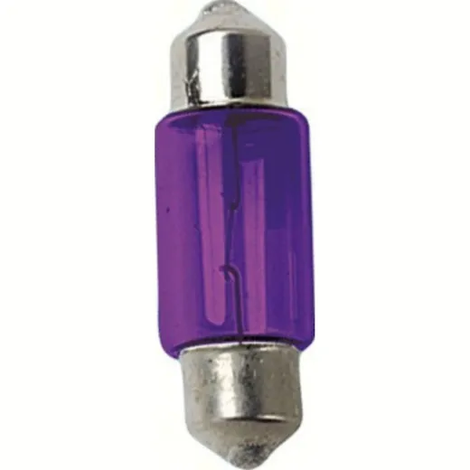 12V Festoon lamp - 11x31 mm - 10W - SV8,5-8 - 2 pcs - D/Blister - Purple