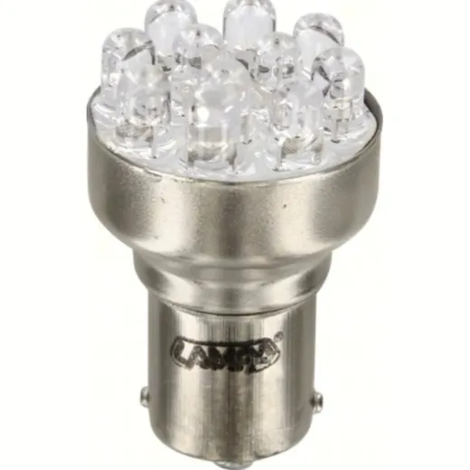 12V Multi-Led Lamp 11 Led - (P21W) - BA15s - 1 pcs - D/Blister - Red