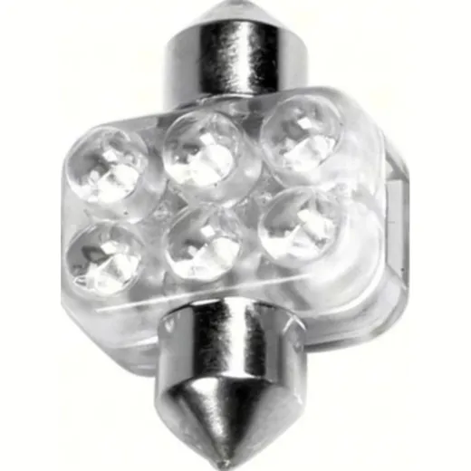 12V Festoon lamp 6 Led - 18x31 mm - SV8,5-8 - 1 pcs - D/Blister - White
