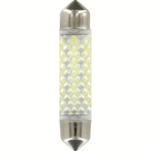 12V Hyper-Led 36 - 36 SMD x 1 chips - 15x41 mm - SV8,5-8 - 1 pcs - D/Blister - White - Double polarity