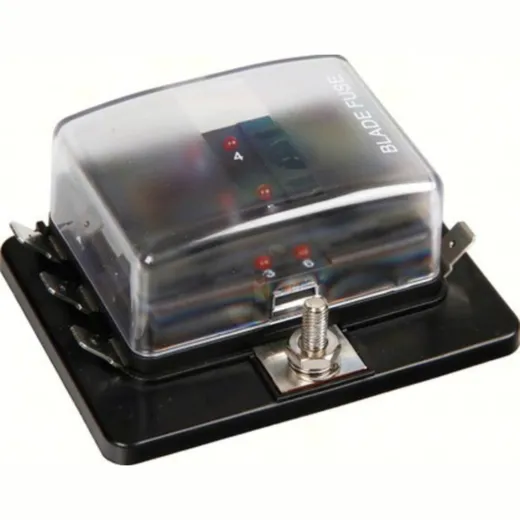 Fuse Block, 1 input - 6 way out, fuse holder, 12/24V