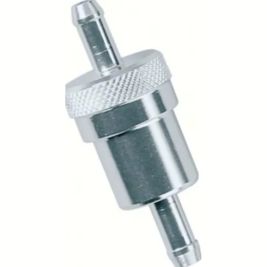 Power, aluminium racing fuel filter 8mm with micro metal inner filter