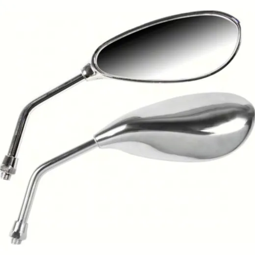Naked pair of rearview mirrors - Chrome right thread M10x1,25