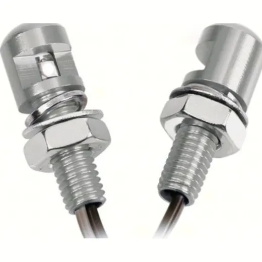 mini Led blue light, M8x20, 2 pcs - silver