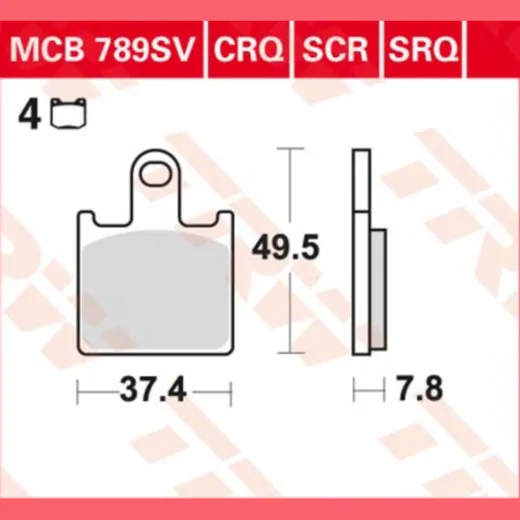 brake pads MCB 789 SCR racing without TÜV approvel