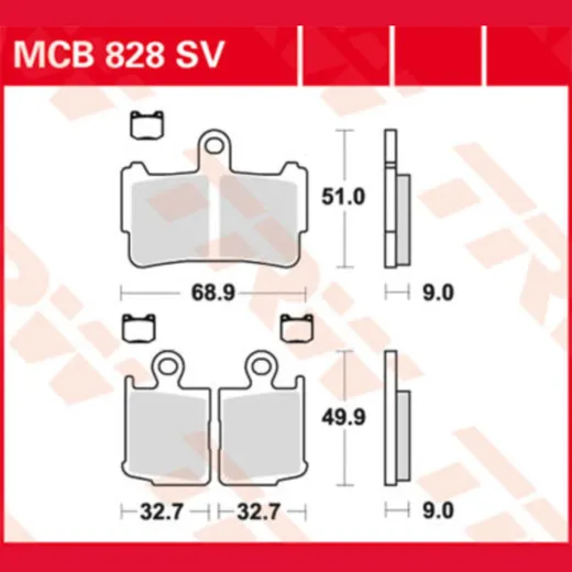 Disc brake padsMCB 828 SV