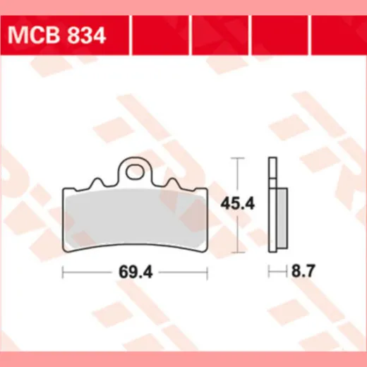Disc brake pads MCB 834 for: KTM RC/DUKE 125-390 ccm BMW G 310 ccm