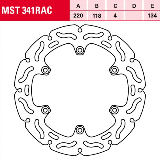 MST 341 RAC brake disc, fixed