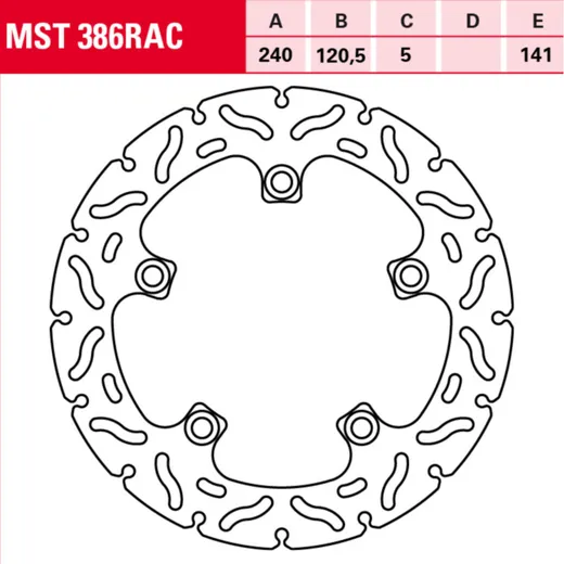 MST 386 RAC Bremsscheibe starr