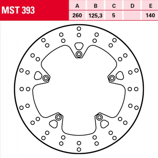 MST 393 brake disc, fixed