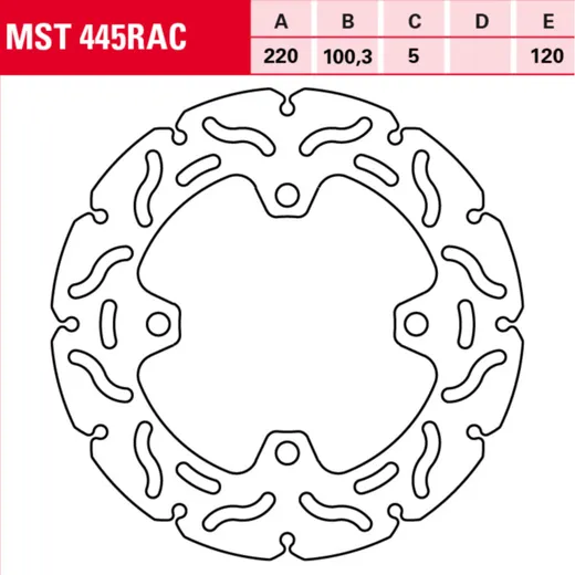 Bremsscheibe starr MST 445 RAC