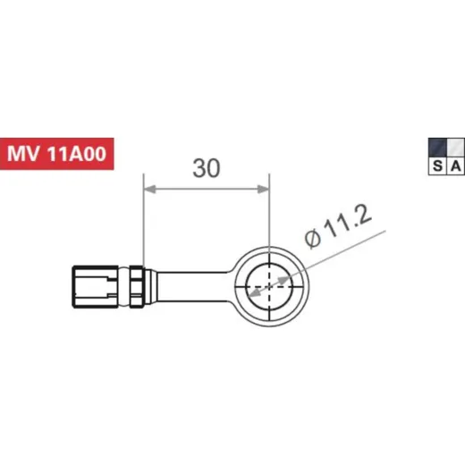 Fitting 11,2 mm, gerade, schwarz