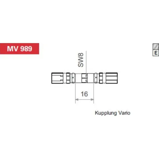 Kupplung MV989, 180°