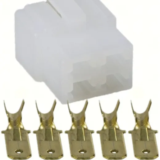 Connector plug JP6,3 4-pole with flat plug