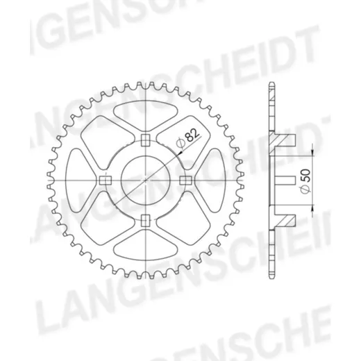 Steel-Rear Sprocket / Chain Wheel Supersprox 420/38t black 10106-38
