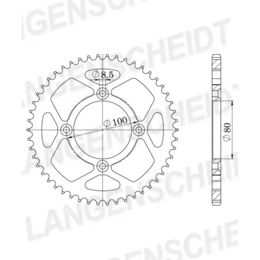 Steel-Rear Sprocket / Chain Wheel Supersprox 428/49t black