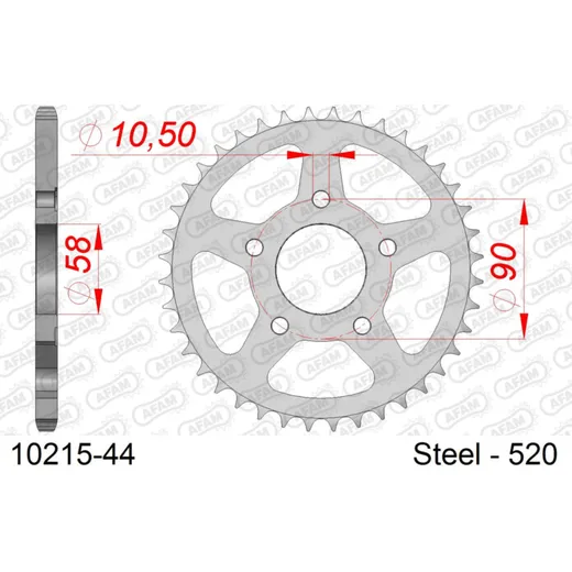 Stahl-Kettenrad AFAM 520 - 35Z Silber 1021435