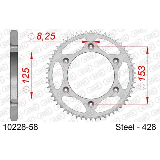 Stahl-Kettenrad AFAM 428 - 42Z Silber 1022342