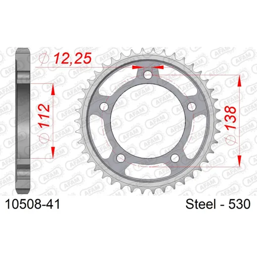 Stahl-Kettenrad AFAM 530 - 35Z Silber 1050335