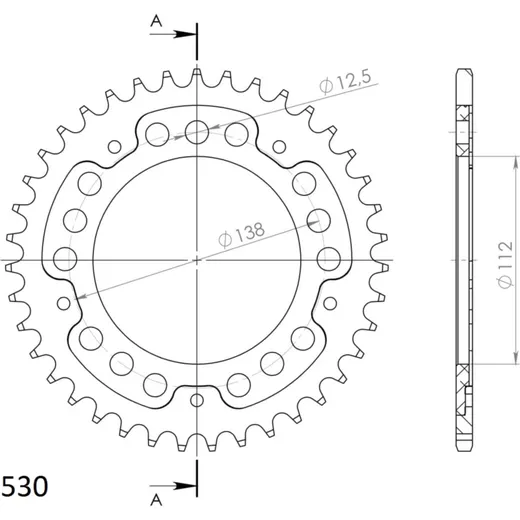 Stealth-Rear Sprocket / Chain Wheel Supersprox 530/39t black