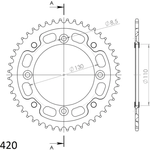 Stealth-Rear Sprocket / Chain Wheel Supersprox 420/47t gold