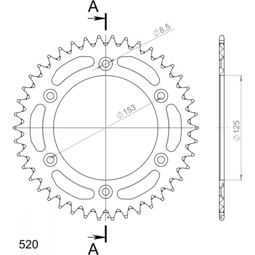 Alu-Rear Sprocket / Chain Wheel Supersprox 520/41t red