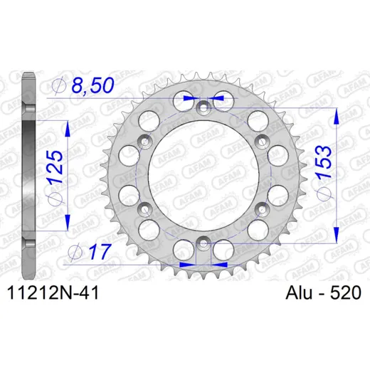 Alu-Kettenrad AFAM 520 - 48Z Gun Metal 11212+48