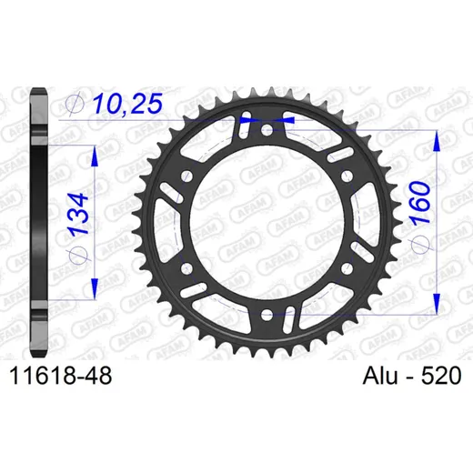 Alu-Kettenrad AFAM 530 - 45Z Gun Metal 1161645