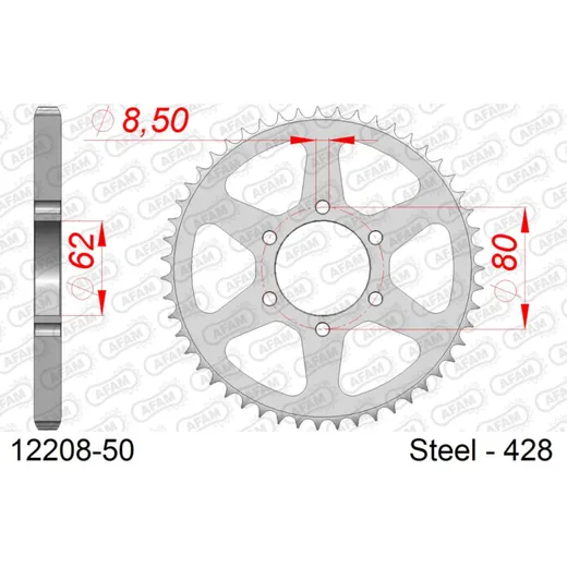 Stahl-Kettenrad AFAM 428 - 43Z Silber 1220043