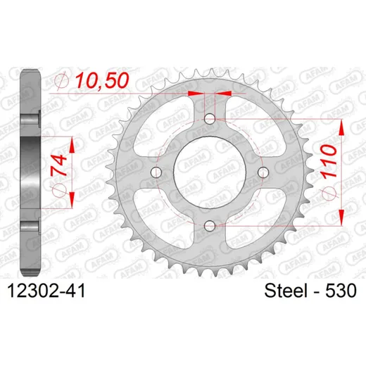 Stahl-Kettenrad AFAM 428 - 59Z Silber 1222159