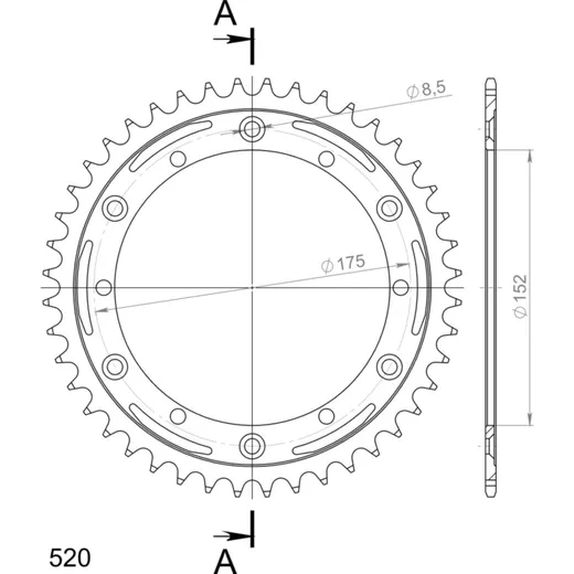 Stealth-Rear Sprocket / Chain Wheel Supersprox 520/44t blue 12500B44