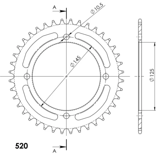 Alu-Rear Sprocket / Chain Wheel Supersprox 520/41t red 12509AR41